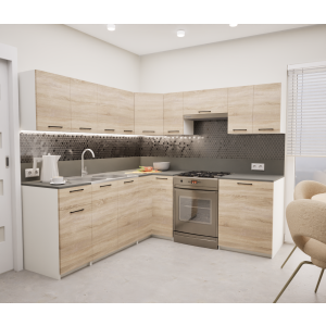 Zestaw mebli kuchennych 210x210 cm Ankara Dąb Sonoma UC